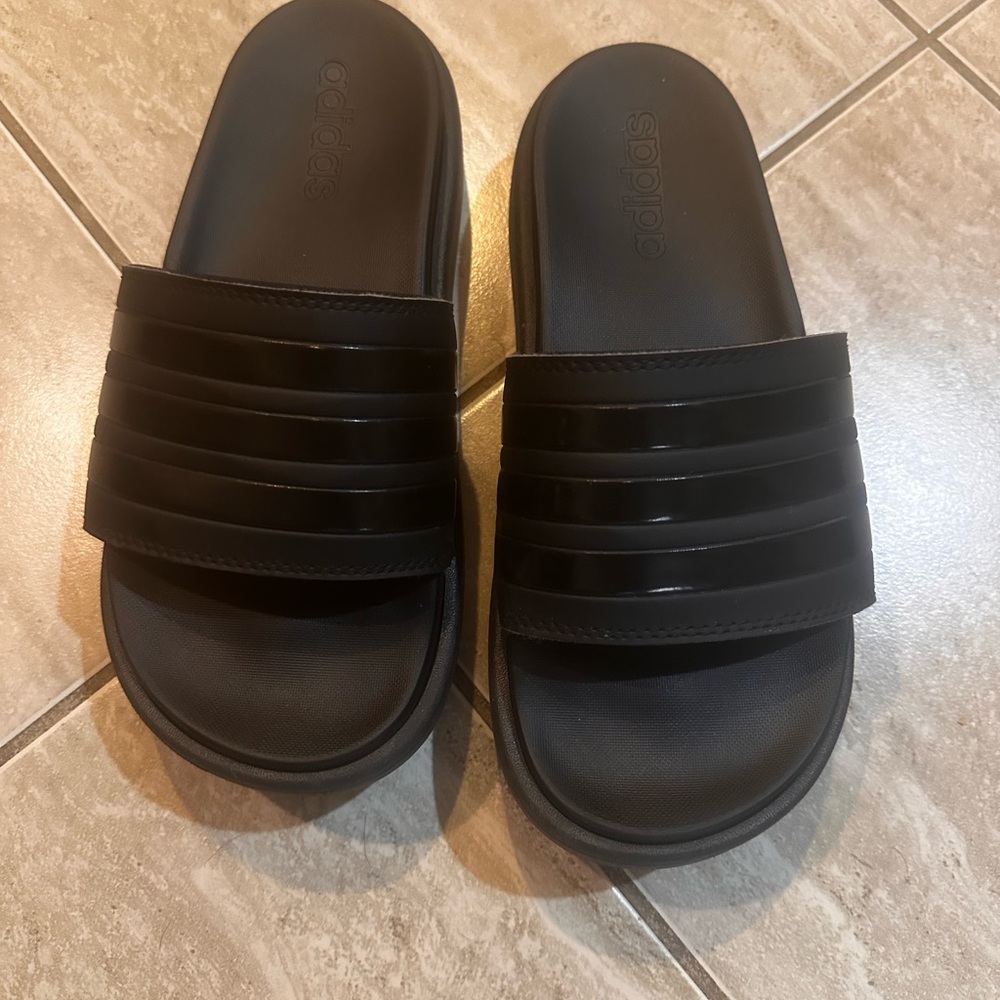 Adidas Black Comfort Slides
